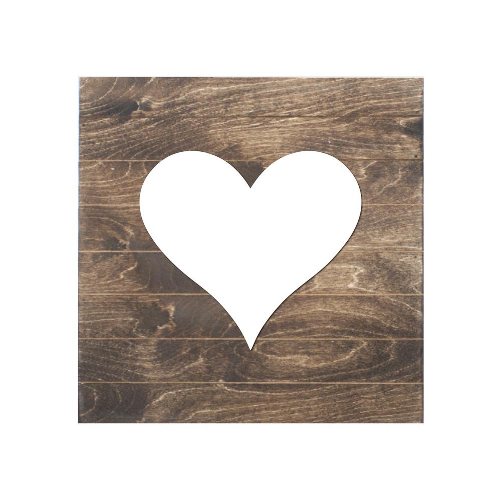 Heart Wood Slat Board Brown Black Memo