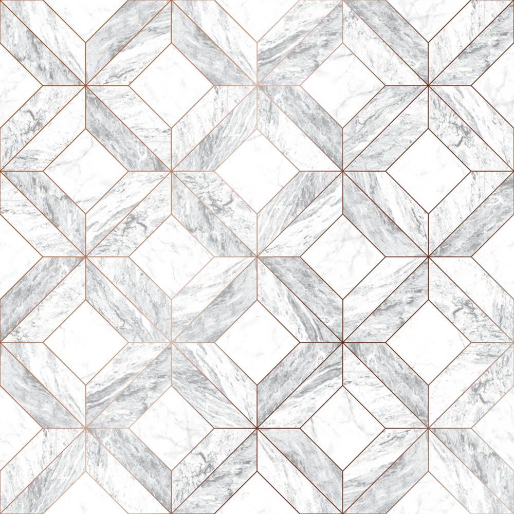 Brown Marble Marquetry White, Gray