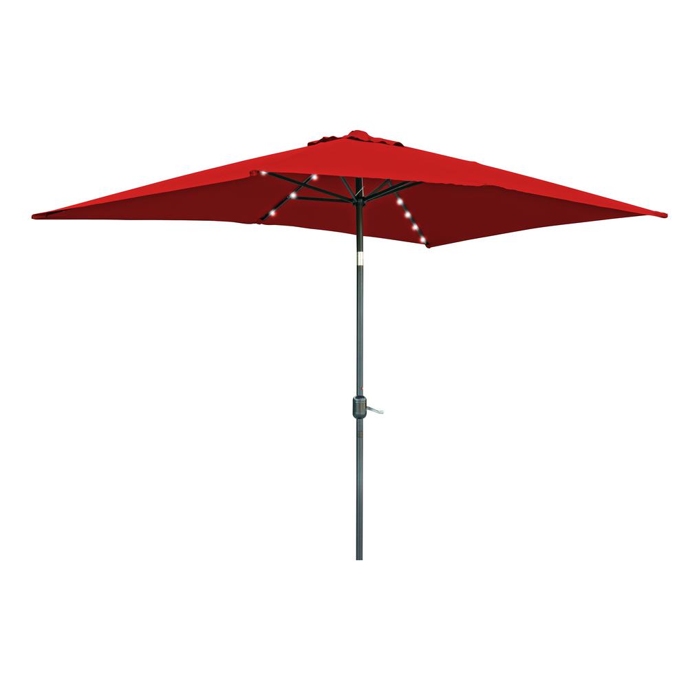 Rectangular Solar Powered Led Lighted Patio Umbrella Pink 10 X 6 5 By Trademark Innovations Umbrellas Umbrellas Canopies Shade