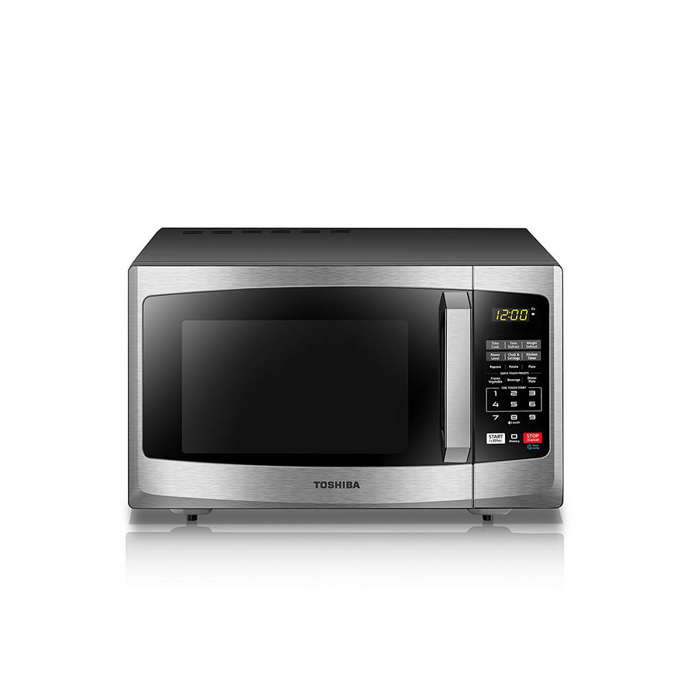 Toshiba 0 9 Cu Ft Stainless Steel Countertop Microwave Oven