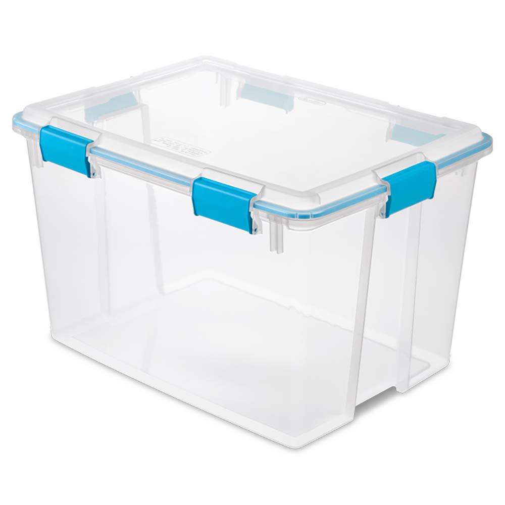 Sterilite 80 Qt. Plastic Home Storage Gasket Box Container in Clear (12