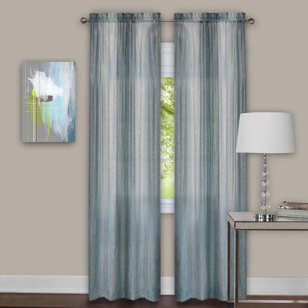 Achim Sheer Sombre Mist Window Curtain Panel Pair 40 in. W x 84 in. L