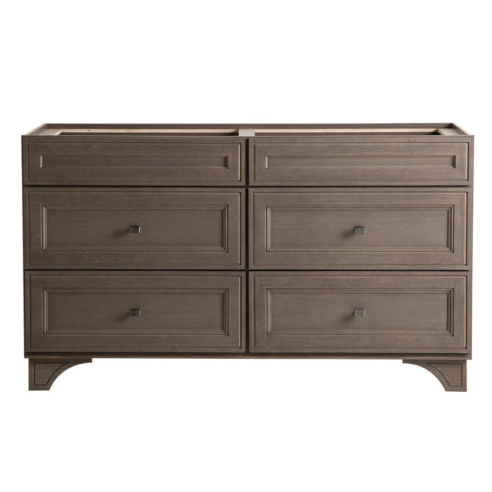 5961 in. Gray Double Sink Vanities without Tops Bathroom