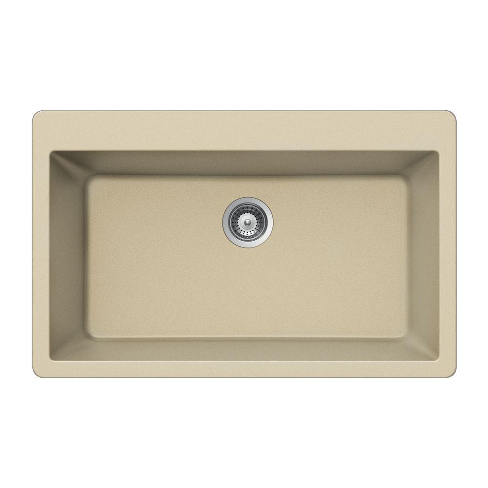 Houzer Quartztone Drop In Granite Composite 33 Single Bowl Houzer Quartztone Drop In Granite Composite 33 Single Bowl Kitchen Sink Sand