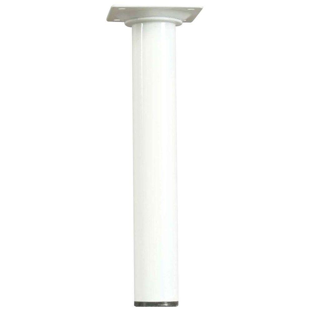 Waddell 8 In X 1 1 8 In White Round Metal Table Leg 3008w The