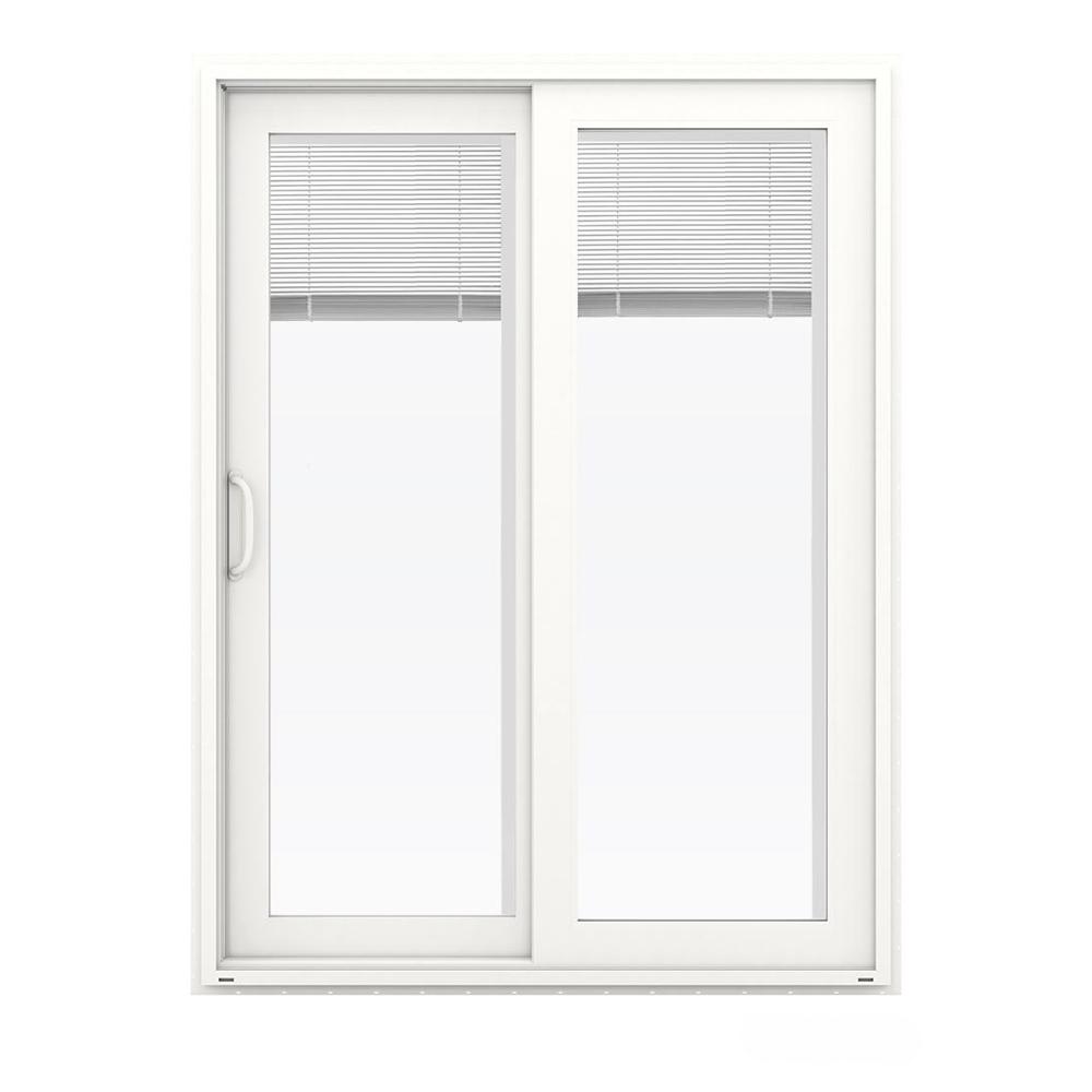 JELD-WEN 60 In. X 80 In. V-4500 White Vinyl Left-Hand Full Lite Sliding ...