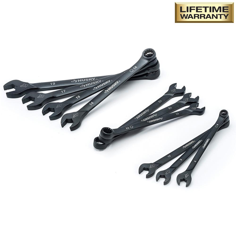 Metric Long-Pattern Universal Combination Wrench Set (10-Piece)