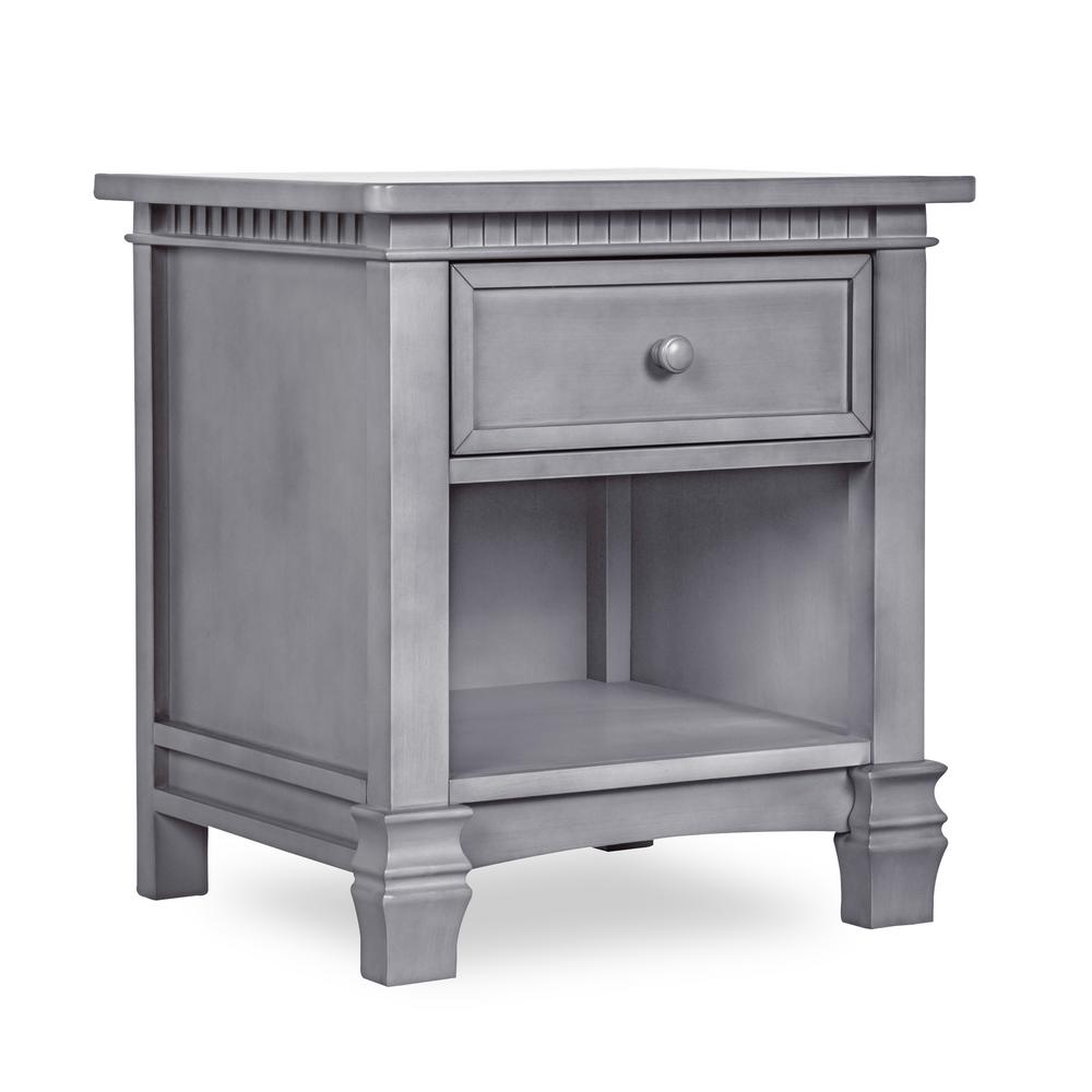 Evolur Cheyenne 1 Drawer Storm Grey Night Stand 88264 Sgy The Home Depot