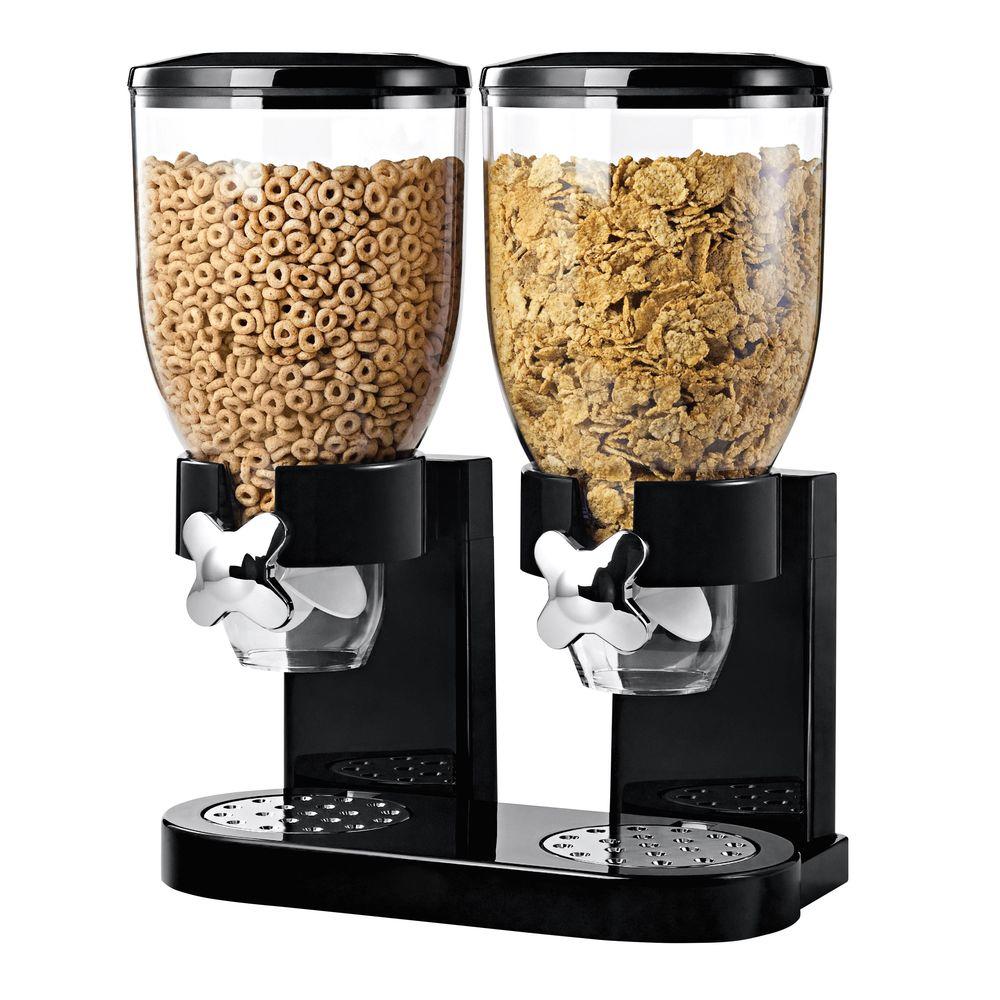HoneyCanDo Double Cereal Dispenser, Black KCH06121 The Home Depot