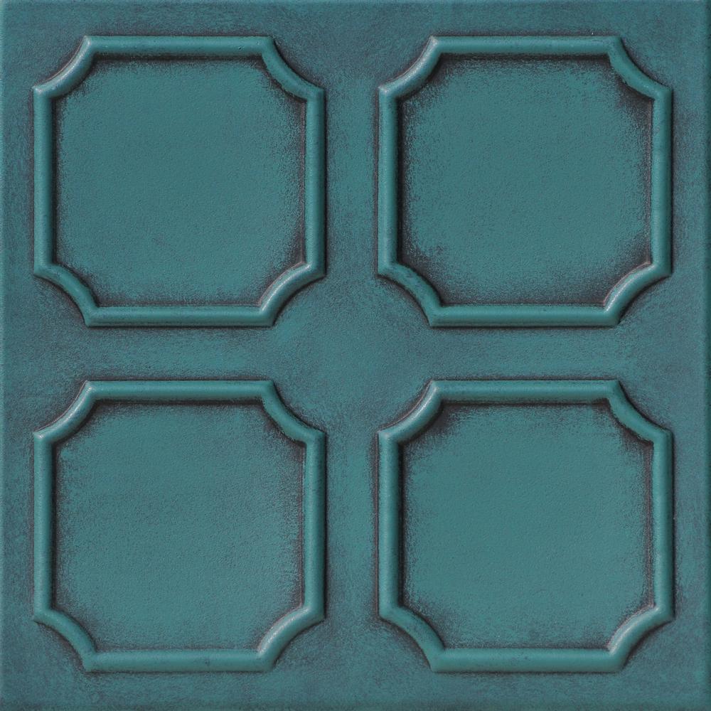 A La Maison Ceilings Bostonian 1 6 Ft X 1 6 Ft Glue Up Plastic Ceiling Tile In Antique Green