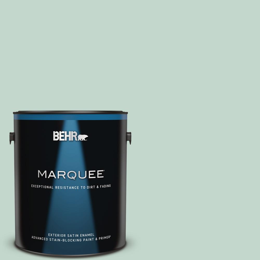 BEHR MARQUEE 1 gal. 470E3 Aqua Smoke Satin Enamel Exterior Paint