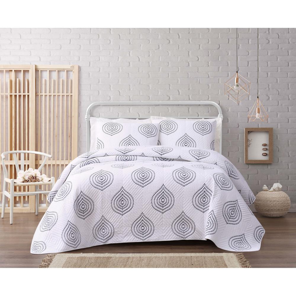 Cottage Classics Embroidered Ogee 2 Piece White Navy Twin Xl Quilt Set Qs2992wntx 2300 The Home Depot - White And Navy Bedding Set Cottage Classics Embroidered Ogee 2 Piece White Navy Twin Xl Quilt Set Qs2992wntx 2300 The Home Depot - White And Navy Bedding Set
