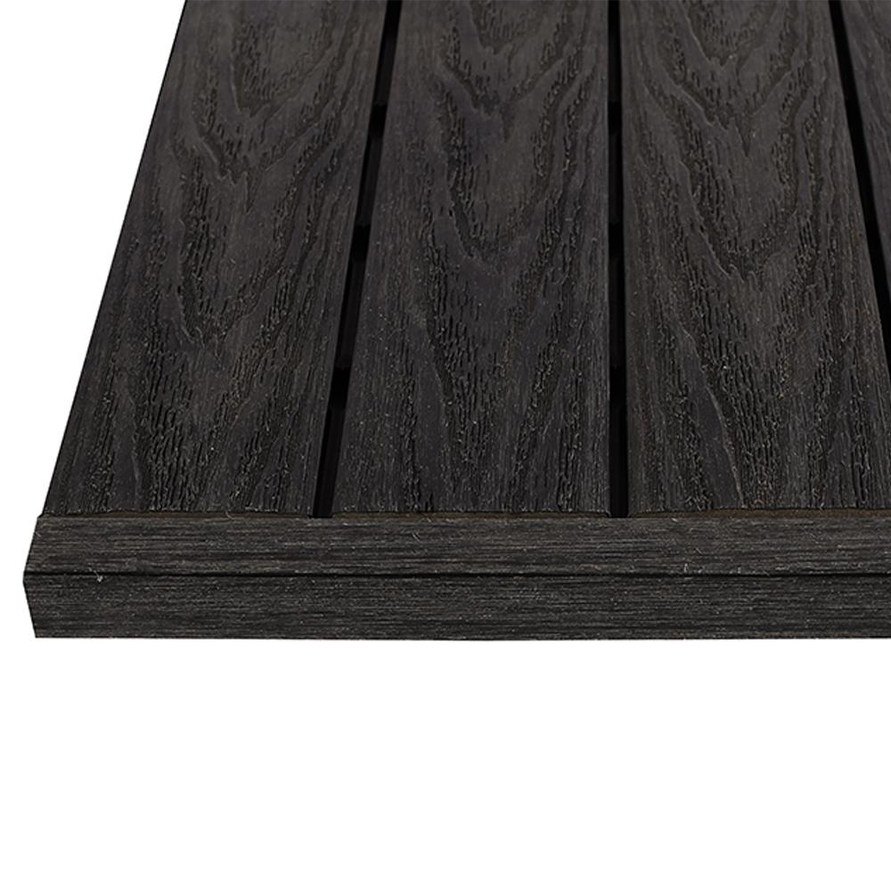 Newtechwood 1 12 Ft X Quick Deck Composite Tile Straight Quick Deck Composite Tile Straight Fascia In Hawaiian Charcoal 4 Pieces Box
