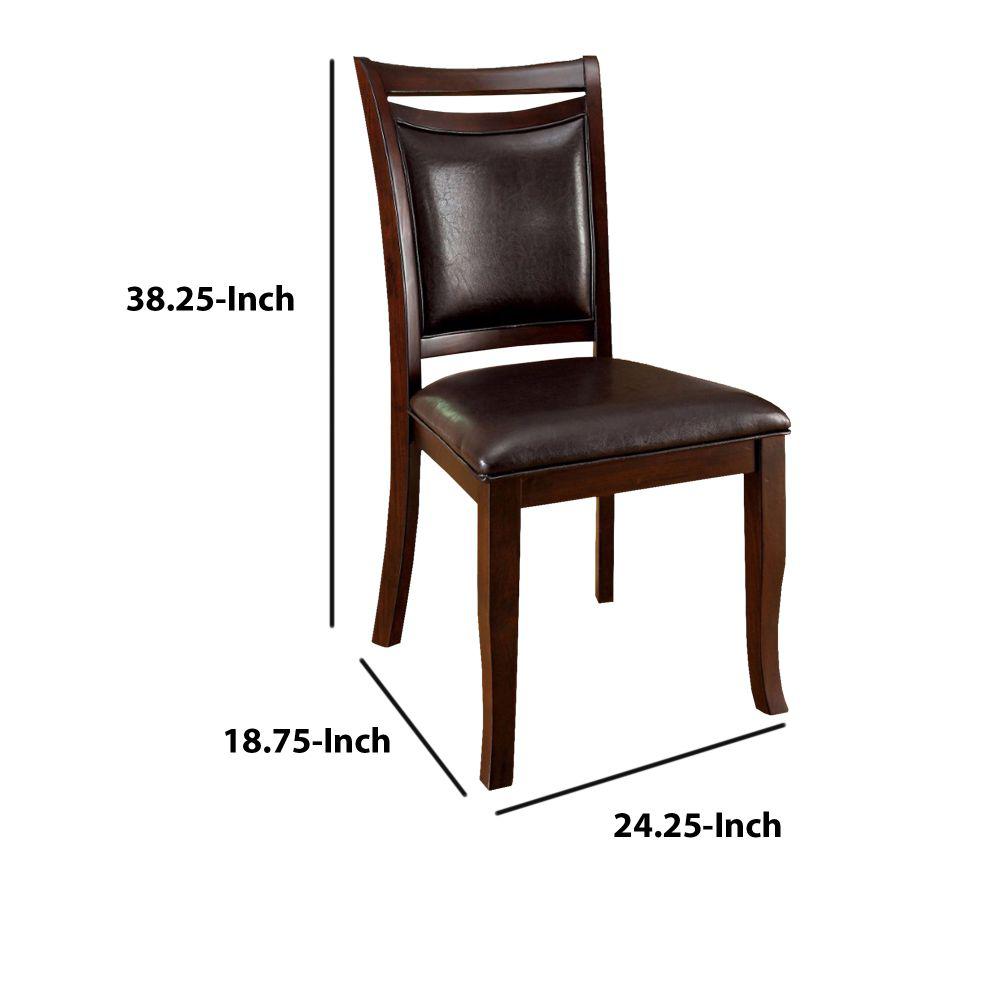 Benjara Transitional Expresso Side Chair With Padded Back and Seat (Set ...