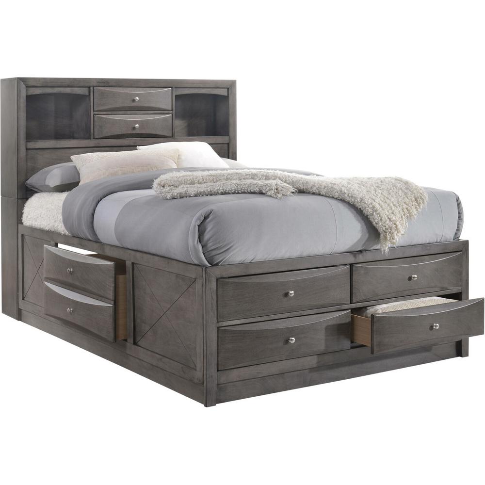 Cambridge Orleans Storage 5 Piece Gray King Size Bedroom Set