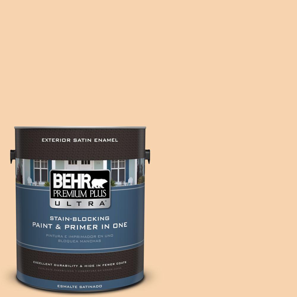 BEHR Premium Plus Ultra 5-gal. #W-B-710 Almond Cream Satin Enamel ...