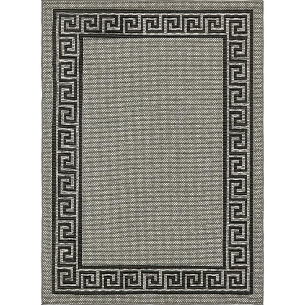 Unique Loom Outdoor Greek Key Gray 8 0 X 11 4 Area Rug 3140589 Unique Loom Outdoor Greek Key Gray 8 0