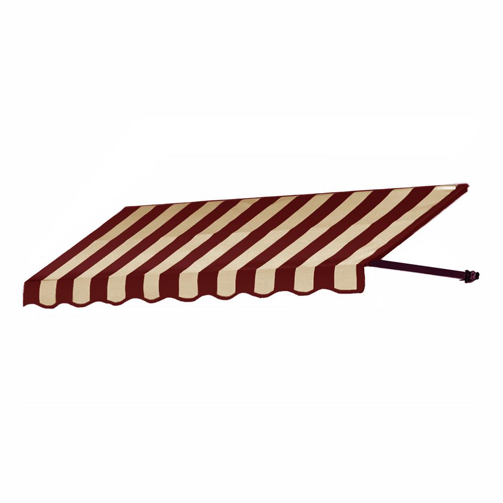 Awntech 10 38 Ft Wide Dallas Retro Window Entry Awning 24 In H X 48 In D Burgundy Tan Rt24 10bt The Home Depot