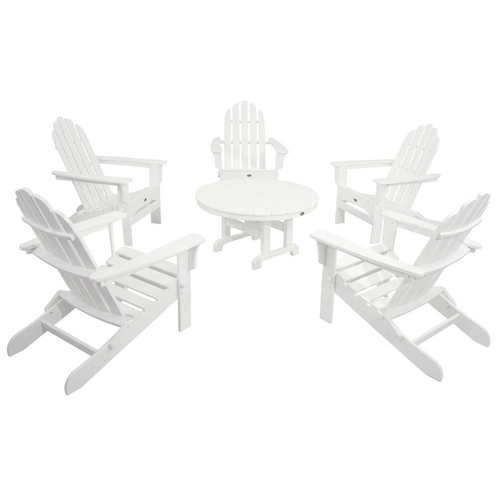 Trex Outdoor Furniture Cape Cod Classic White 6 Piece Folding