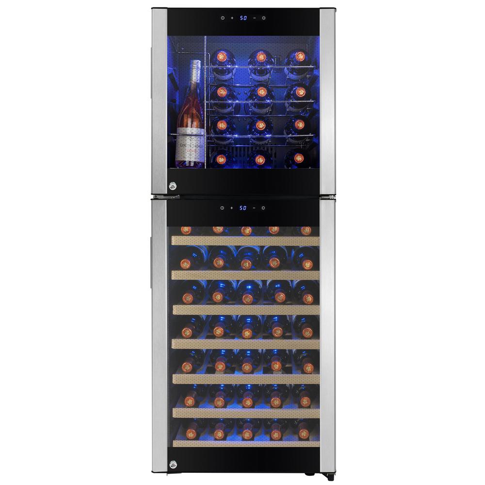 Beverage Coolers Liances The Home Depot 50 In 58 Bottle Freestanding Compressor Wine Cooler