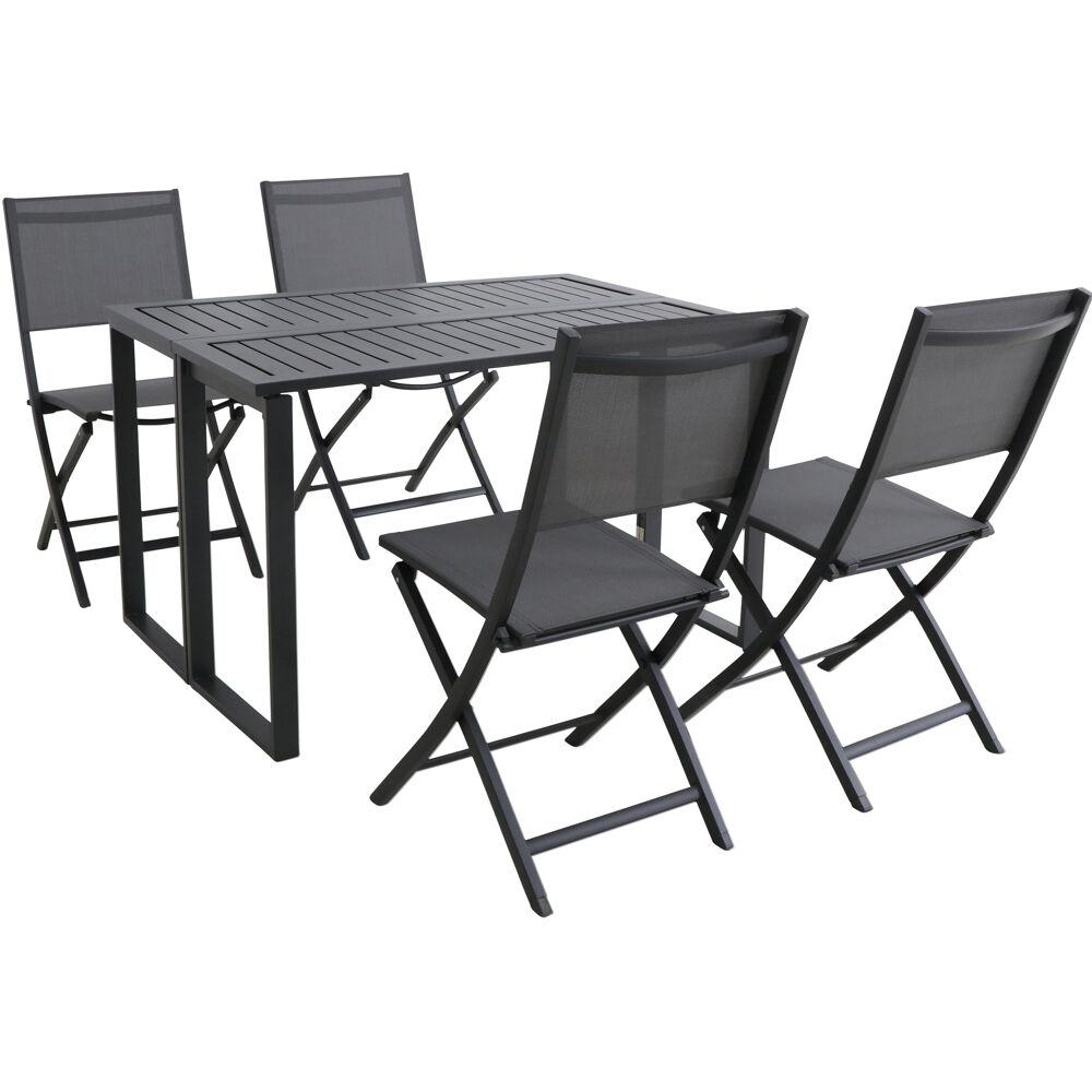 Hanover Conrad Gray 5 Piece Aluminum Outdoor Dining Set With 4 Folding Sling Chairs And Convertible Slatted Table Condn5pcfd Gry The Home Depot - Rectangular Dining Table 4 Folding Chairs Hanover Conrad Gray 5 Piece Aluminum Outdoor Dining Set With 4 Folding Sling Chairs And Convertible Slatted Table Condn5pcfd Gry The Home Depot - Rectangular Dining Table 4 Folding Chairs