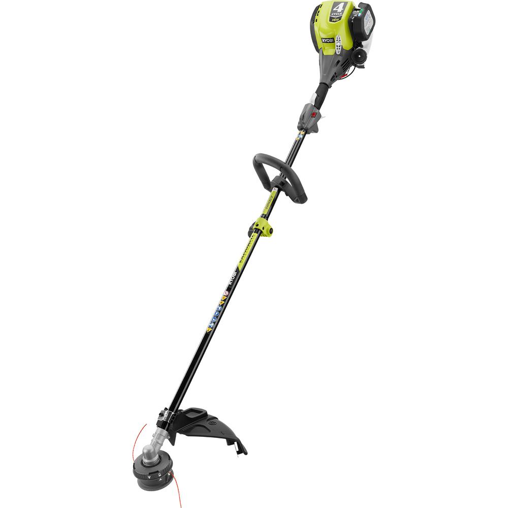 RYOBI 4-Cycle 30cc Attachment Capable Straight Shaft Gas Trimmer-RY4CSS ...