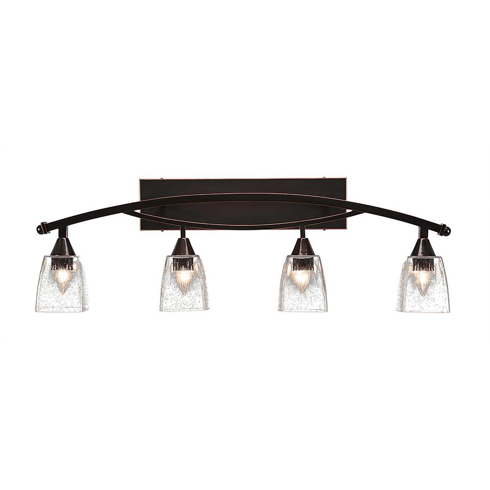 Filament Design 4 Light 37 5 In Black Copper Vanity With 4 Light 37 5 In Black Copper Vanity With Clear Bubble Glass