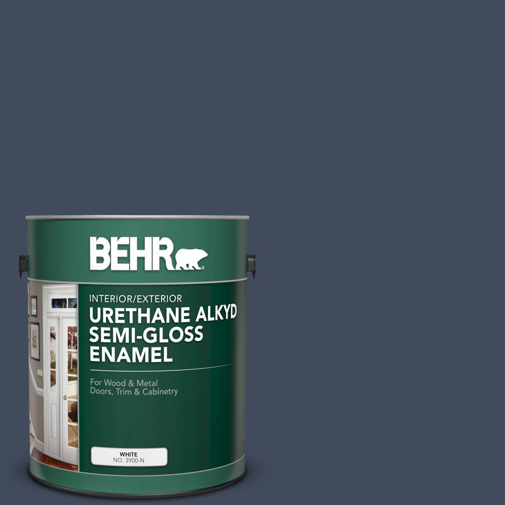 Behr 1 Gal S520 7 Night Flight Urethane Alkyd Semi Gloss Enamel