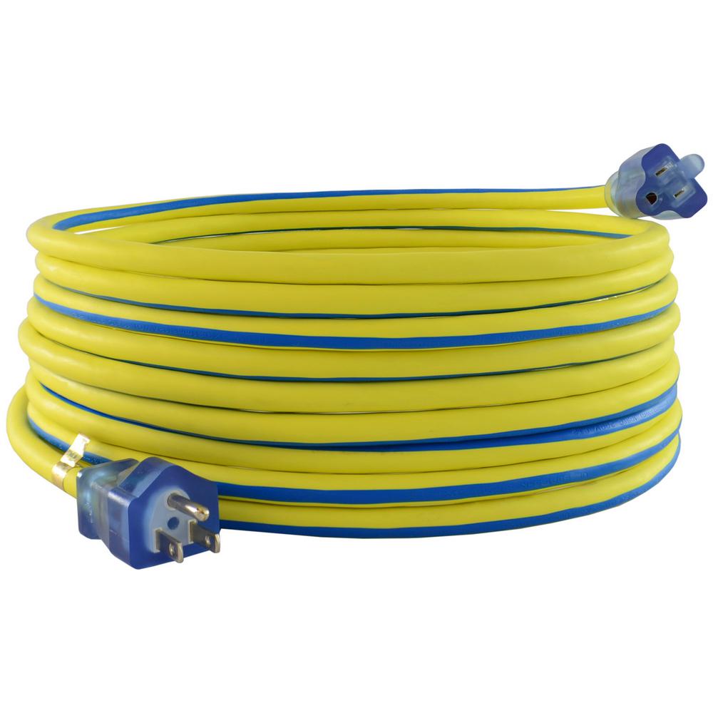 Conntek 50 Ft Nema 5 15 Sjeow 12 3 Tpe All Weather Flexible Extension Cord With Lighted End 050 The Home Depot