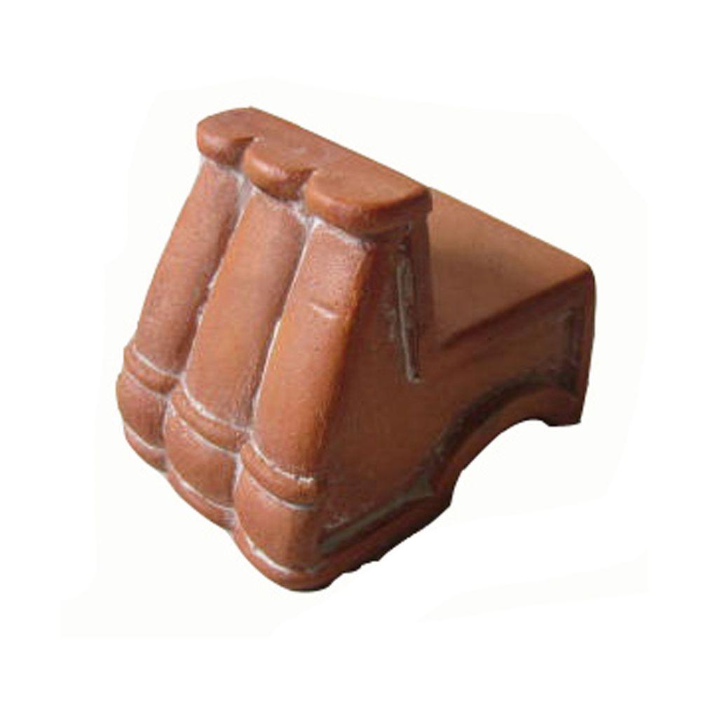 MPG 3.5 in. x 2.5 in. Pedestal Pot Feet in White Wash Terra Cotta Finish (Set of 3)PS6452WWTC