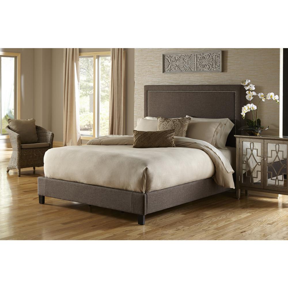 Pri Brown King Upholstered Bed Ds 2291 271 The Home Depot