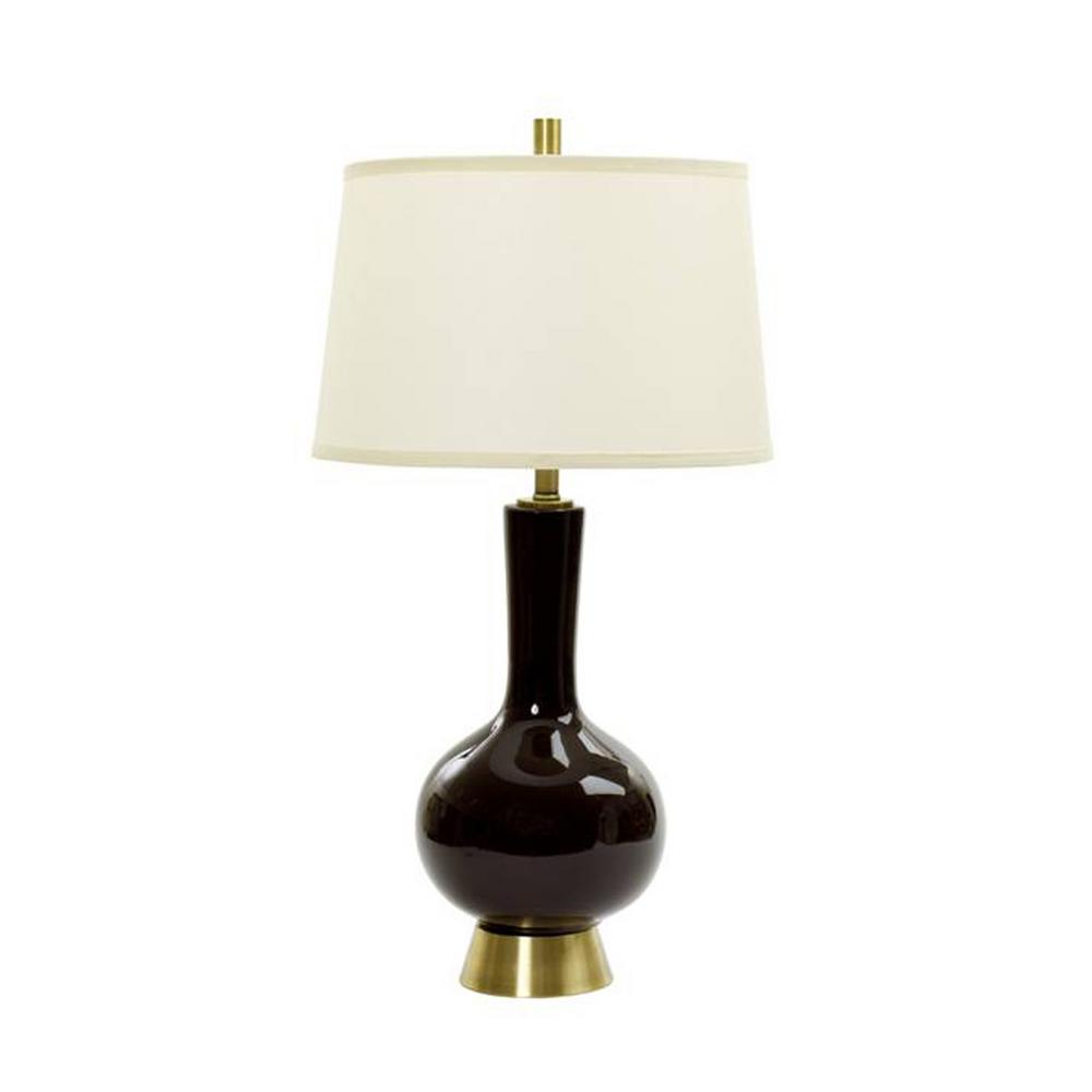 Fangio Lighting Modern 33 In Charcoal Ceramic Table Lamp With Fangio Lighting Modern 33 In Charcoal Ceramic Table Lamp With Antique Brass Metal Accents
