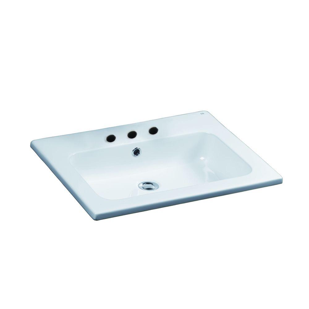 Barclay Products Cilla Drop-In Bathroom Sink in White-4 ...