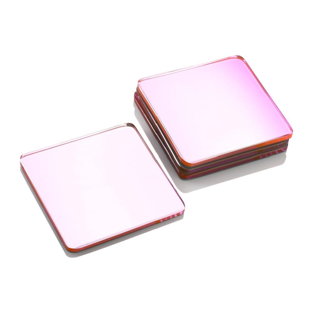 pink glass coasters