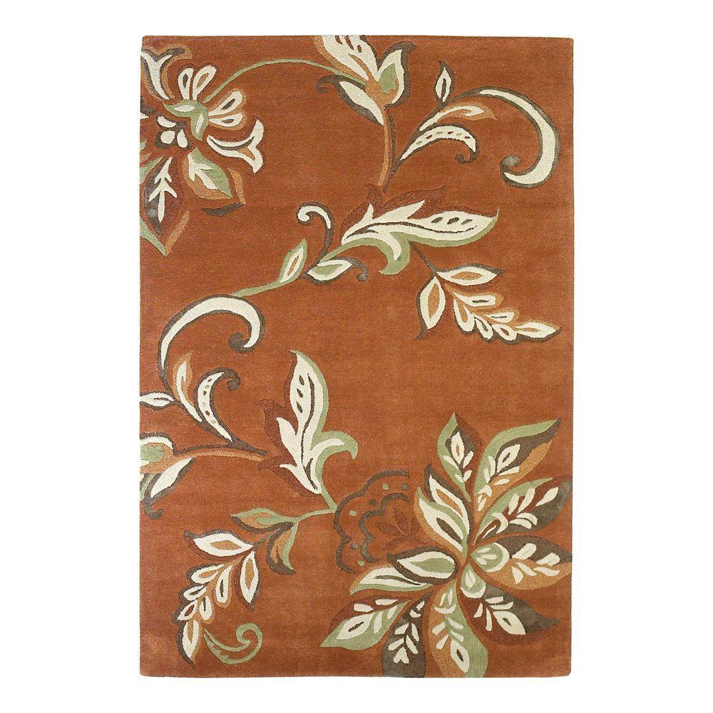 Kas Rugs Textured Bouquet Spice 8 ft. x 10 ft. Area RugFLO45508X10