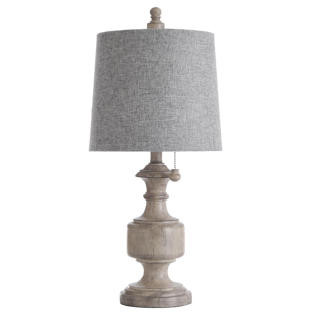 Distressed Gray/Cream Table Lamp 