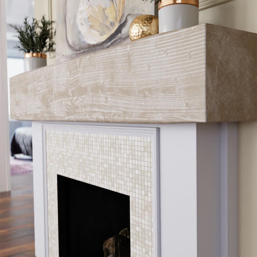 White Wood Fireplace Mantel