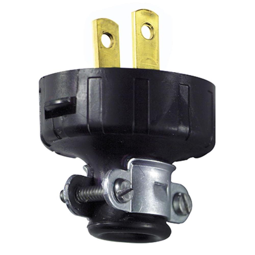 UPC 078477327906 product image for 15 Amp 125-Volt Black Round Vinyl Plug | upcitemdb.com