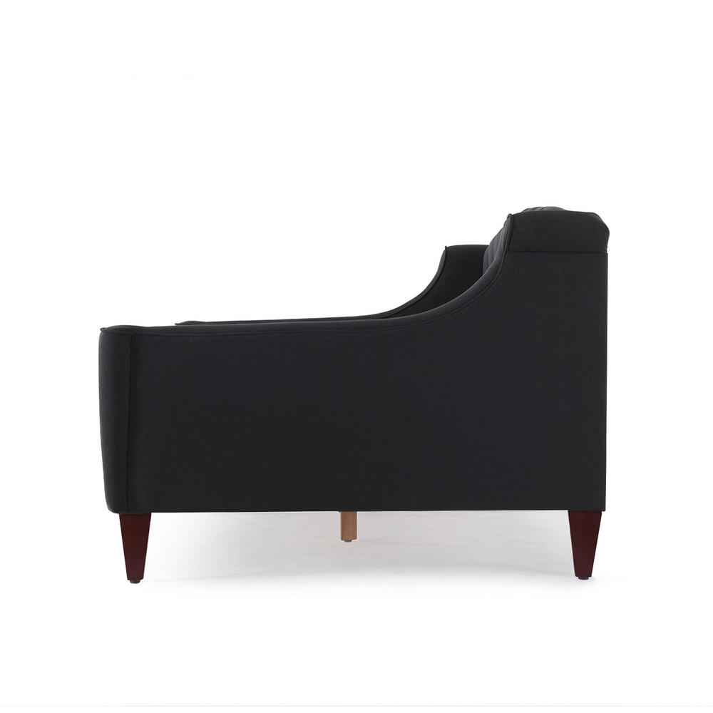 Home Lucy 2 Seater Leather Effect Sofa Bed Black Baci Living Room