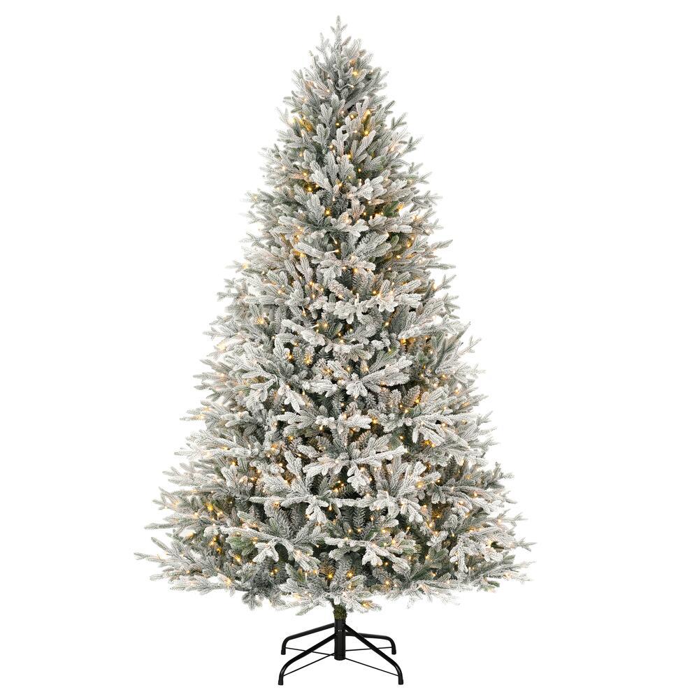 Home Decorators Collections 7.5 ft Kenwood Frasier Fir Flocked LED Pre ...