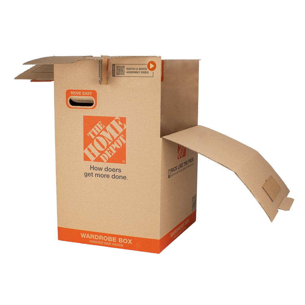 The Home Depot 20 In W X 20 In L X 34 In D Wardrobe Moving Box 12 Pack Newwrdb10 The Home Depot
