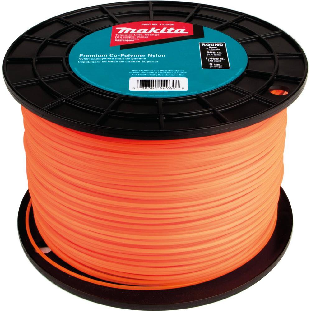 Makita 5 lbs. 0.095 in. x 1,400 ft. Round Trimmer Line in OrangeT
