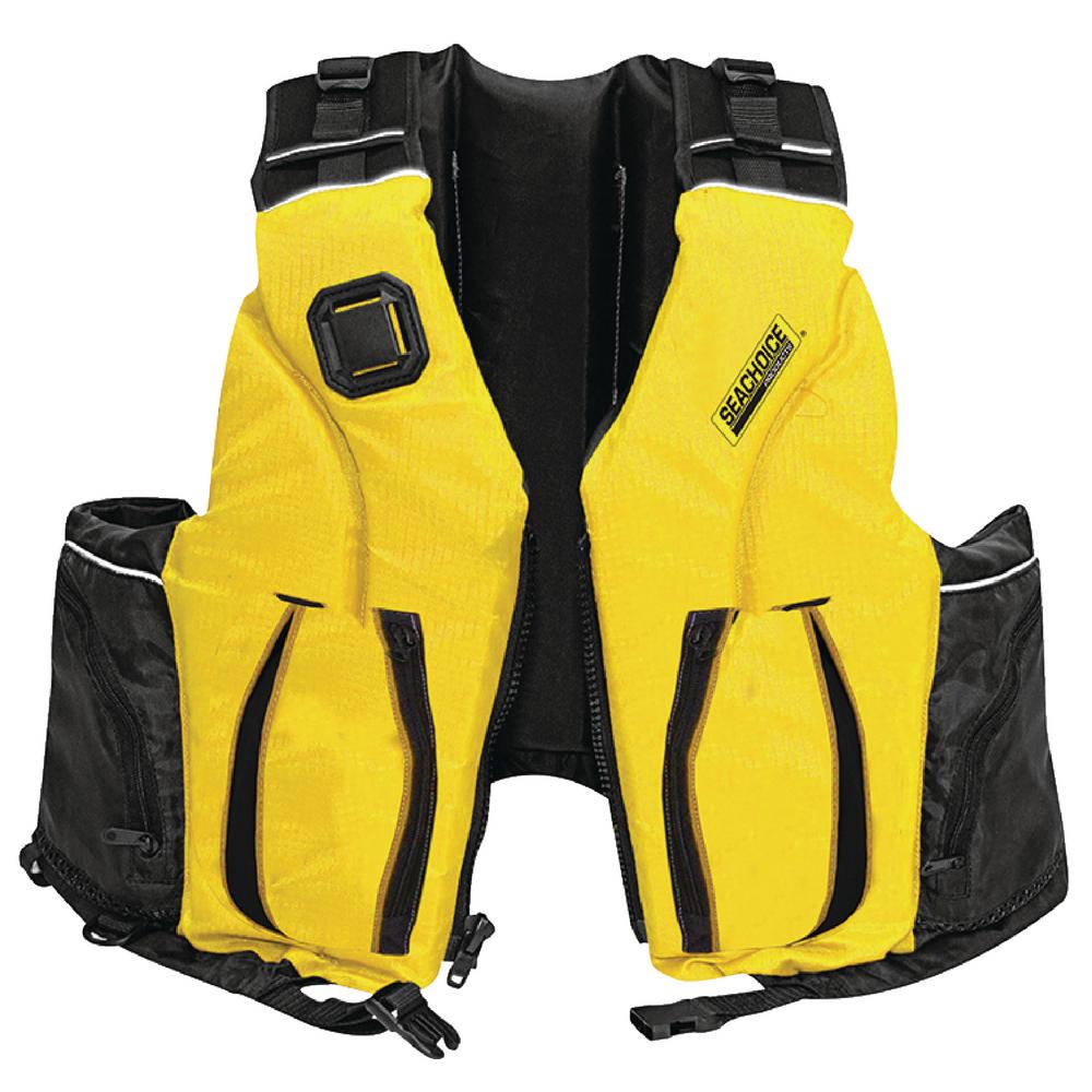 Seachoice 2xl 3xl Adult Dual Size Canoe Kayak Life Jacket Yellow Black The Home Depot