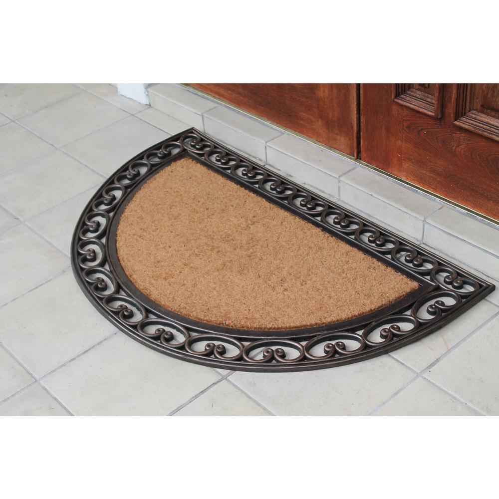 A1 Home Collections A1hc Half Round Elegant Bronze Border Beige