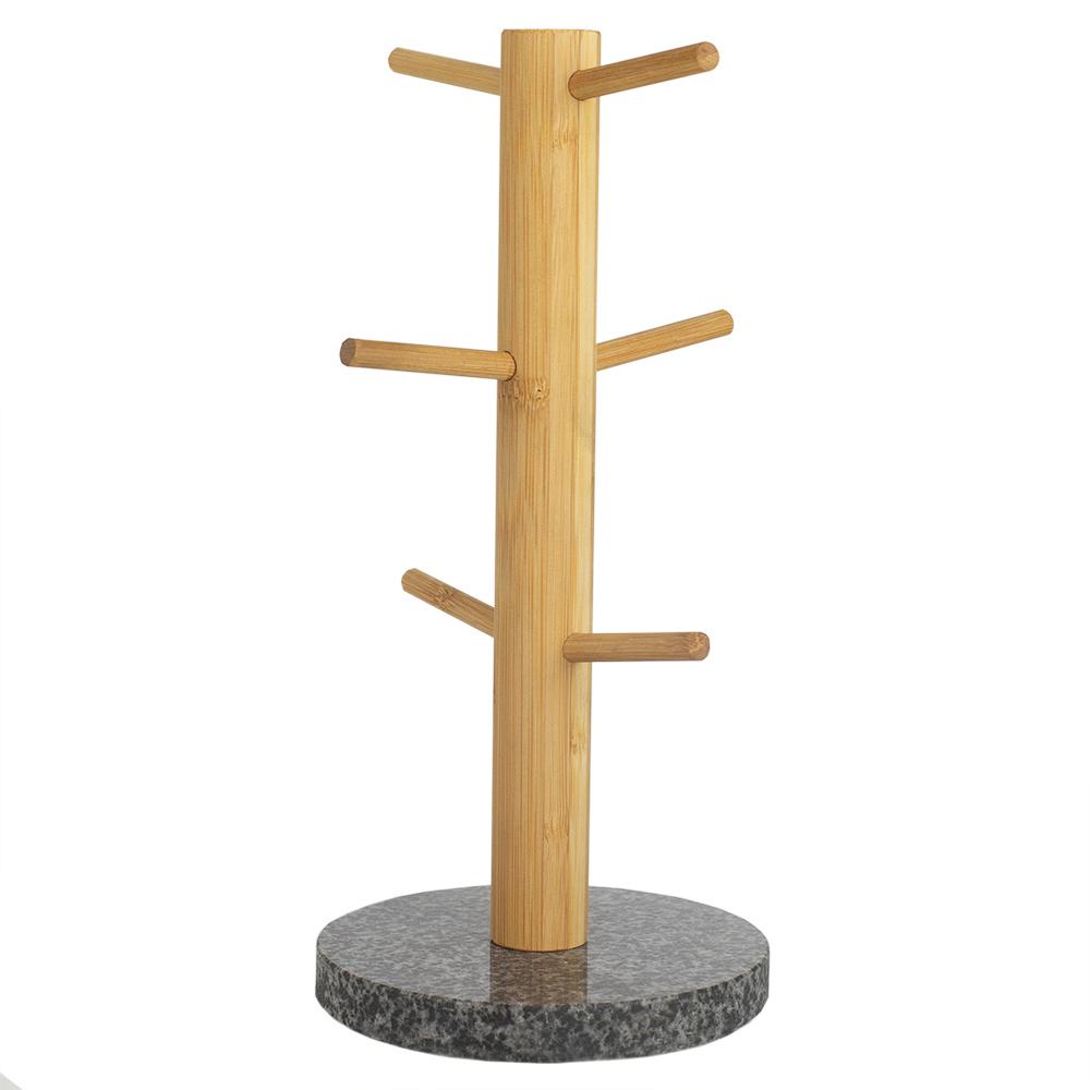 New Stylish Black Marble 4 Cup Holder Kitchen Home Mug Tree Rack Stand