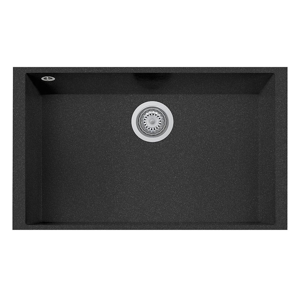 La Toscana One Undermount Granite Composite 17 In Single Bowl La Toscana One Undermount Granite Composite 17 In Single Bowl Kitchen Sink Black Metallic On7610st 44 The Home Depot