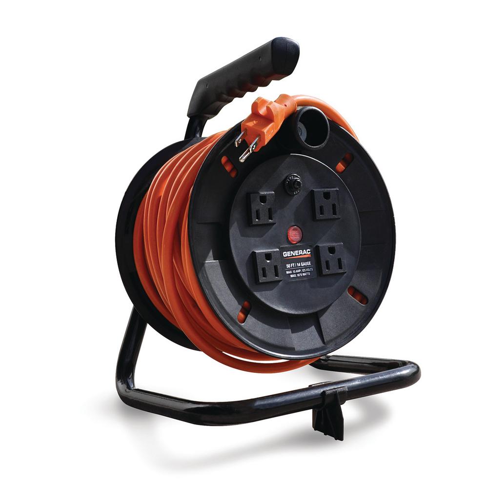 Generac 50 ft. Cord Reel with 4 Outlets by Generac