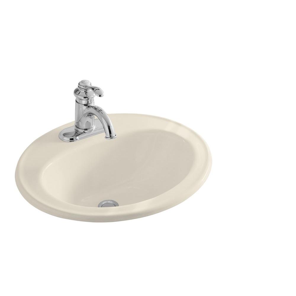 Kohler Farmington Drop In Cast Iron Bathroom Sink In Almond