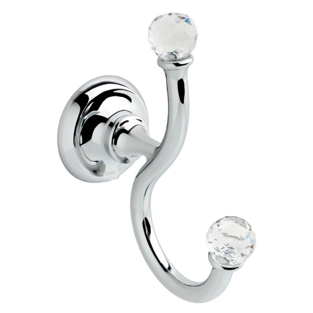 Chrome Delta Towel Hooks Bathroom Hardware The Home Depot Nora Double Towel Hook