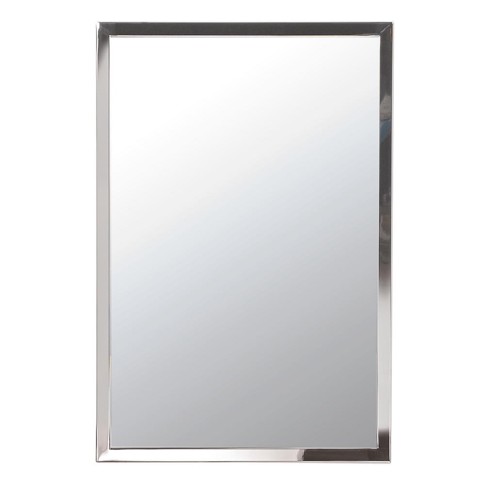 Afina Urban Steel 24 In X 30 Polished Nickel Wall Mount - Polished Nickel Mirror Frame Afina Urban Steel 24 In X 30 Polished Nickel Wall Mount - Polished Nickel Mirror Frame